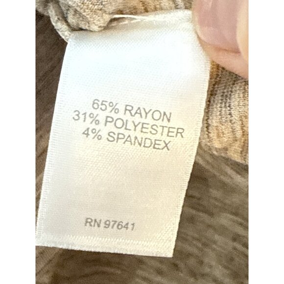 J. JIll Wearever Collection Space Dye Tan Long SLeeve V-Neck Tunic‎ Blouse XL - Picture 5 of 7